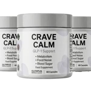 3 Bottles of Crave Calm (Transparent Background)